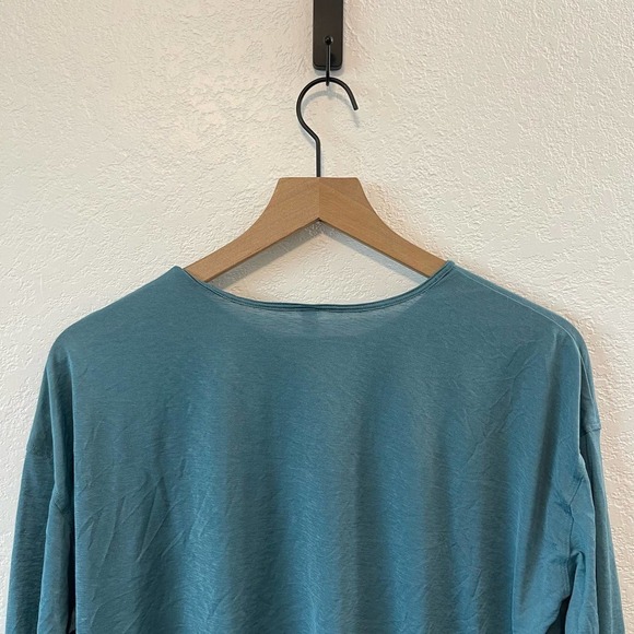 Athleta Vapor Long Sleeve Crewneck Pullover Cropped Top Dark Surf Teal Blue M - Picture 8 of 11